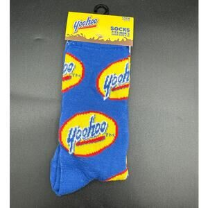Yoo-hoo Crew Socks Men’s 6-12 Blue Chocolate Drink Logo Novelty New